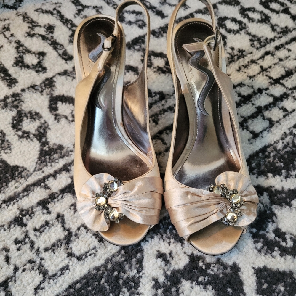 Nina Satin Rhinestone Asset Shoes